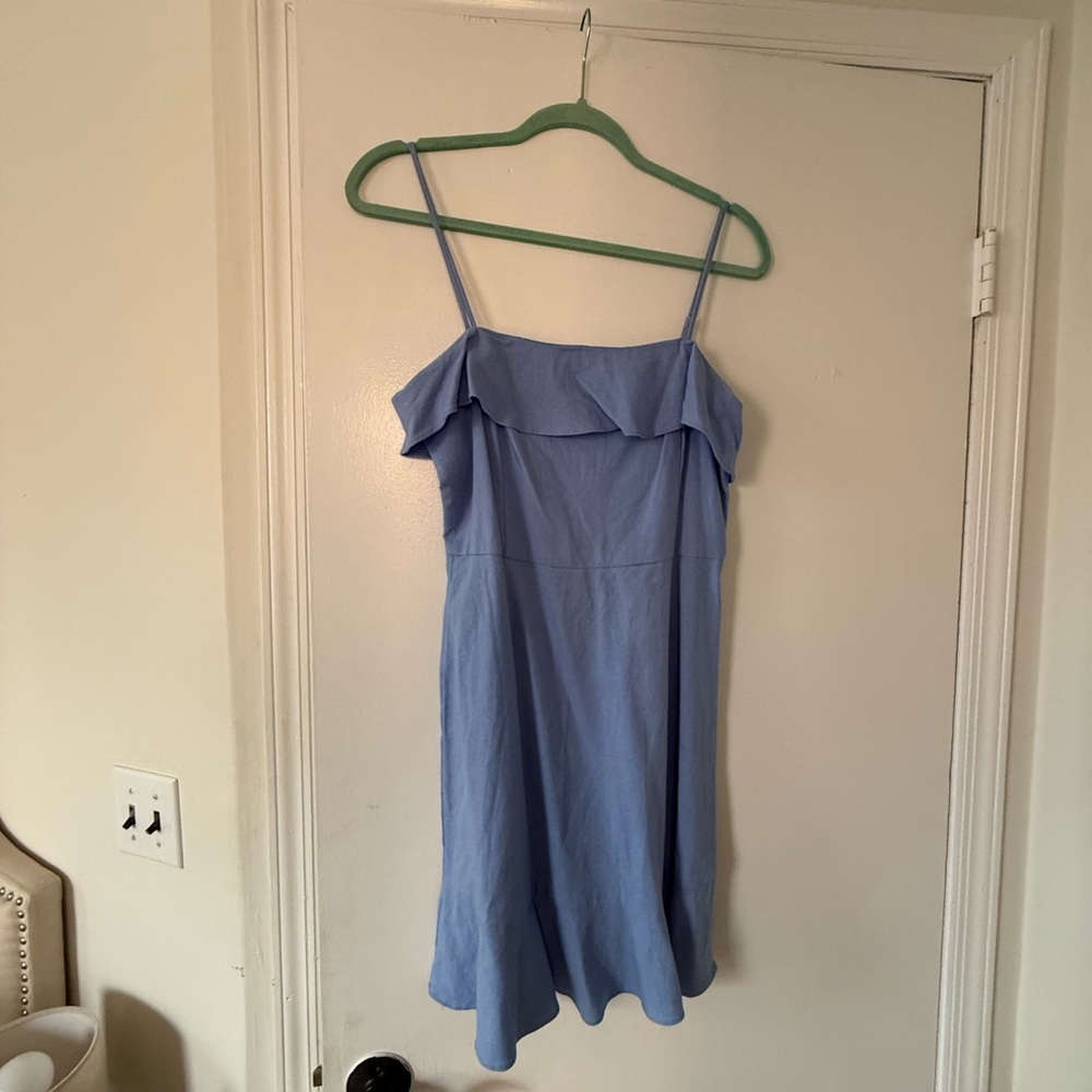 Gianni Bini Sky Blue Dress with Ruffle Straps - Picture 1 of 3